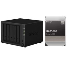 NAS Synology Diskstation 5 baias DS1520+ 60TB (Celeron J4125, 8GB DDR4, 2x M.2 nVME, 4x 1GbE LAN, c/ discos)