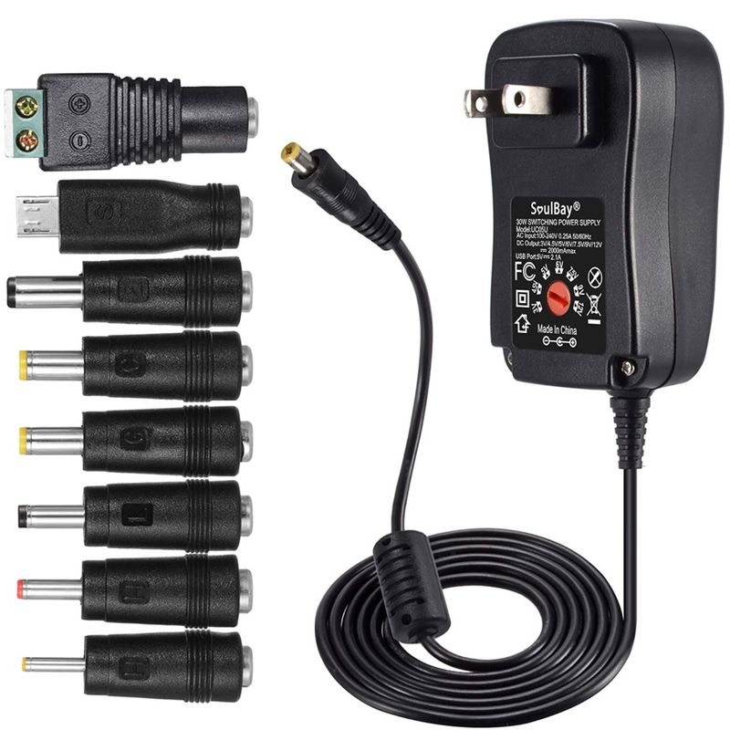 124985-1-Adaptador_de_energia_SoulBay_30W_UC05U_Bivolt_8_pontas_7_voltagens_124985