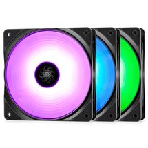 Cooler Gabinete 120mm Deepcool RF 120 RGB (pack com 3) - DP-FRGB-RF120-3 C