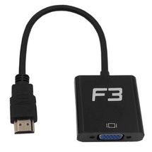 Cabo Conversor de Vídeo - HDMI > VGA -  (c/ áudio) - Preto - F3 - 6972147641375