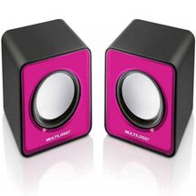 Caixa de Som - 2.0 - 3W - Multilaser - SP198 - (USB/P2, Rosa)