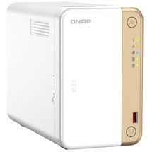 NAS QNAP 2 baias TS-262-4G-US (Celeron N4505 dual core, 4GB DDR4, 1x 2.5 GbE LAN, USB 3.2, sem discos)
