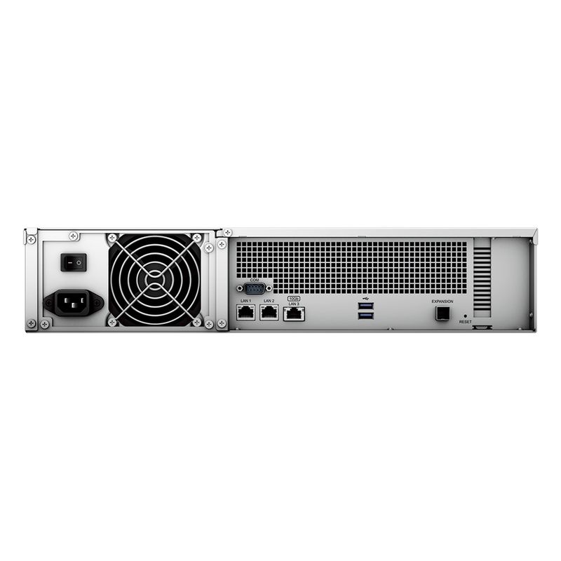 126112-4-NAS_Synology_Rackstation_12_baias_RS2423_3U_AMD_Ryzen_V1780B_8GB_DDR4_2x_1GbE_LAN_1x_10GbE_x8_slots_discos_126112