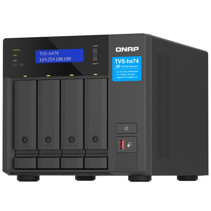 127237-4-NAS_QNAP_4_baias_TVS_h474_PT_8G_US_Intel_Pentium_Gold_2_core_CPU_8GB_DDR4_Memory_25GbE_Networking_and_PCIe_Gen4_127237