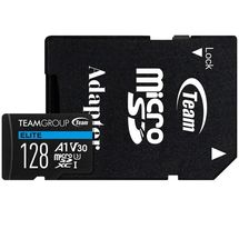 Cartão de memória microSDXC 128GB TeamGroup Elite (UHS-I, U3, A1, V30 c/ Adaptador) - TEAUSDX128GIV30A103