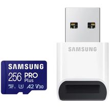Cartão de memória microSDXC 256GB Samsung PRO Plus (UHS-I, U3, A2, V30 c/ Leitor) - MB-MD256SB/AM