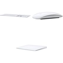 Kit Teclado prateado sem fio Apple Magic com Magic Mouse Branco e Trackpad