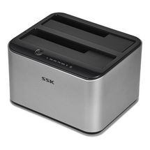 Doca USB Tipo-C - 2.5 / 3.5 pol - SSK DK103 PRO (Duas baias, 2x HD 16TB, clone, 5Gbps)
