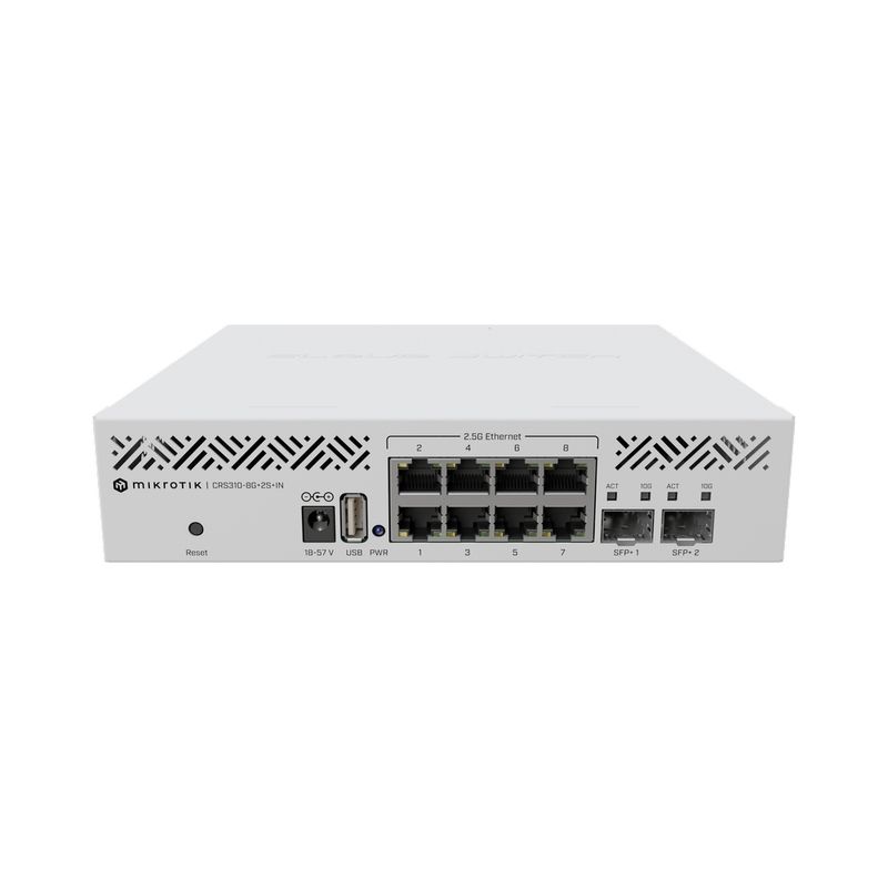 Switch Mikrotik Router 8 Portas Gerenciável - 8x 2,5G, 2x SFP+ 10Gbit ...