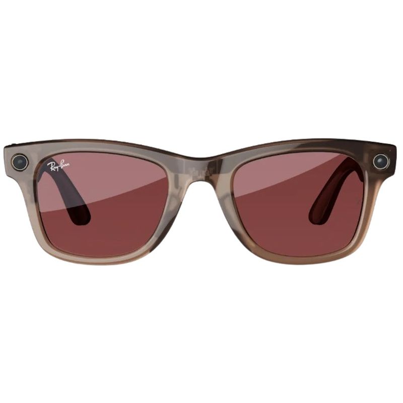 129991-3-Oculos-VR_Ray_Ban_Meta_Wayfarer_Cor_da_armacao_Pedra_quente_brilhante_transparente_Cor_da_lente_Melancia_vermelha_129991