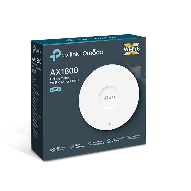 130307-5-Access_Point_TP_Link_Omada_Teto_AX1800_WiFi_6_Dual_Band_Gigabit_c_Fonte_Branco_EAP610_130307