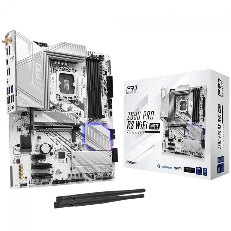 130643-5-Placa-mae-LGA-1851-DDR5-ASRock-Z890-Pro-RS-WiFi-6E-White-ATX-130643