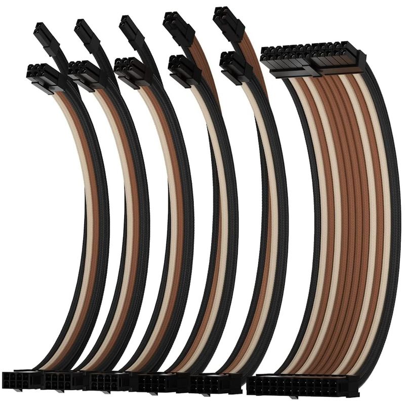 130040-1-Cabo_de_Alimentacao_AsiaHorse_16AWG_1x24_pinos_2x8_portas_3x8_portas_PCI_E_30cm_Brown_Black_BROWN_BLACK_6KIT_130040