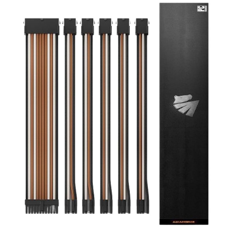 130040-2-Cabo_de_Alimentacao_AsiaHorse_16AWG_1x24_pinos_2x8_portas_3x8_portas_PCI_E_30cm_Brown_Black_BROWN_BLACK_6KIT_130040