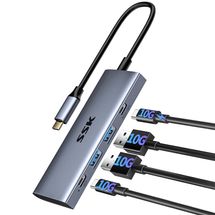 Hub USB-C 4 em 1 SSK - 2 USB-A Gen2, 2 USB-C PD 3.0 100w - SC109