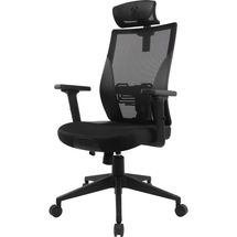 Cadeira Ergonomica Fortrek ERGO SHIELD (Preta, até 120kg, encosto, altura e braços ajustáveis) - 85033