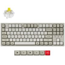 Teclado Mecânico Keychron C1 Pro  - Com fio, Switch Super Banana, Layout americano, Branco - C1PX-M4
