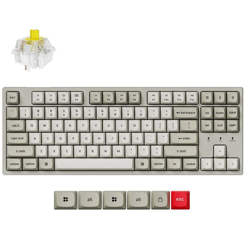 131660-1-Teclado_Mecanico_Keychron_C1_Pro_Com_fio_Switch_Super_Banana_Layout_americano_Branco_C1PX_M4_131660