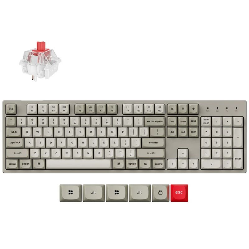 131661-1-Teclado_Mecanico_Keychron_C2_Pro_Com_fio_Switch_Super_Red_Layout_americano_Branco_C2PX_M1_131661
