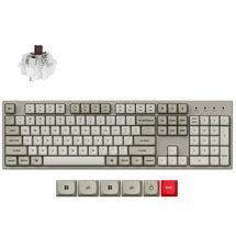 Teclado Mecânico Keychron C2 Pro - Com fio, Switch Super Brown, Layout americano, Branco - C2PX-M3