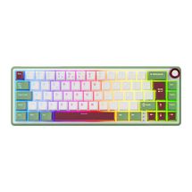 Teclado Mecânico c/fio RK Royal Kludge RK R65 (Switch Brown, USB-C, ABNT2) - Branco e Verde -  RK-61-KB-BW-ABNT2 -W