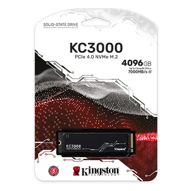 SSD - M.2 (2280 / PCIe 4.0 - NVMe) - 4TB - Kingston KC3000 (7000MB/S) - SKC3000D/4096G-1790275197560